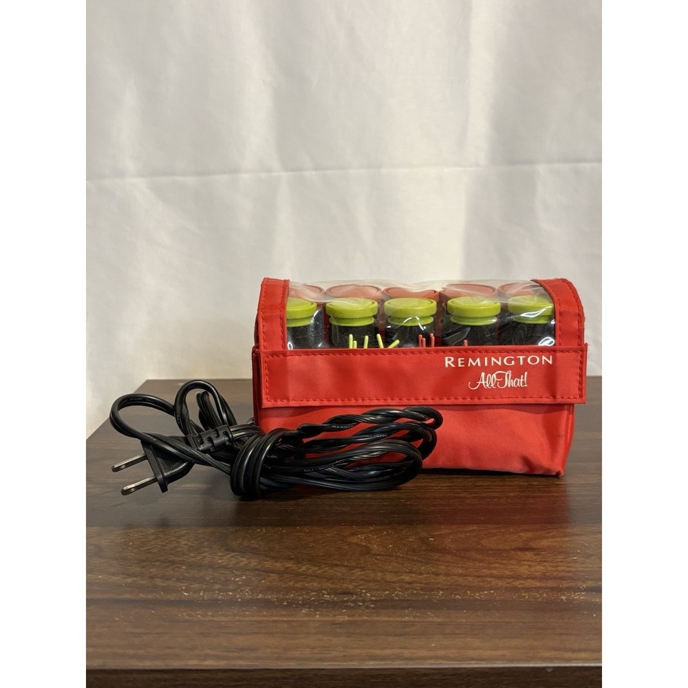 Vintage Remington All That! Hot Rollers Set, Large/Medium, Ceramic, Travel Case